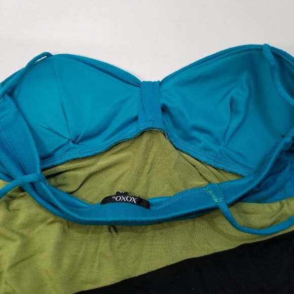 XOXO Maxi Long Dress in multi-colors (blue, green, black), size M - Picture 9 of 13